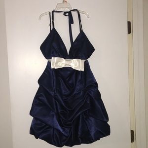 Bow front Navy Homecoming/cocktail/formal dress